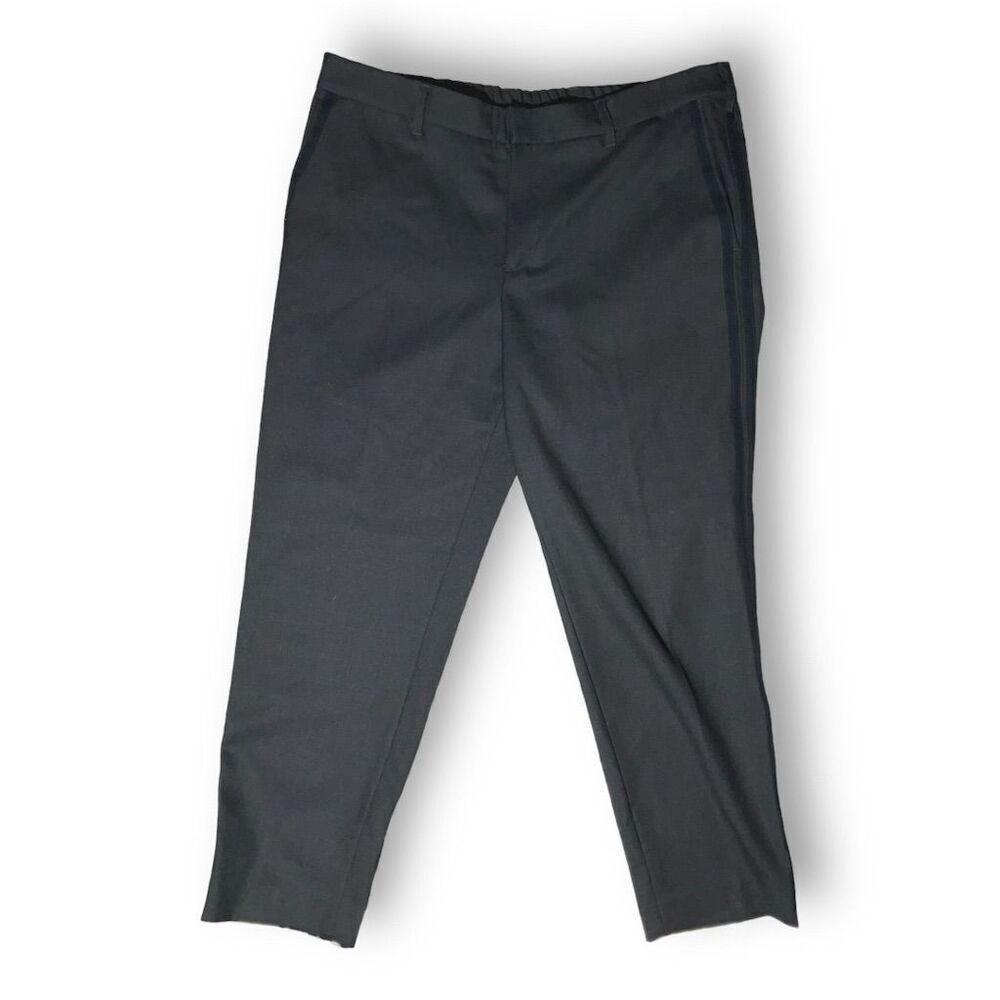 👔 Emporio Armani Men’s Gray Dress Pants Sz 54 IT Tapered Fit w/ Side Stripe 🇮🇹